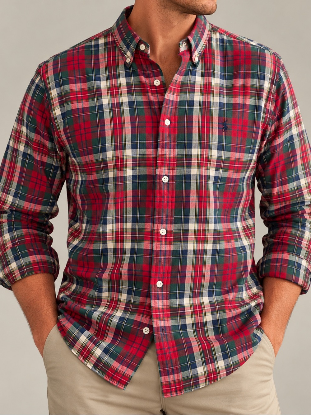 Polo Ralph Lauren Men’s L Classic Fit Tartan Plaid Button Down Shirt NWT